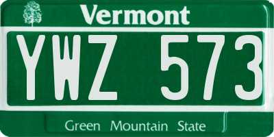 VT license plate YWZ573