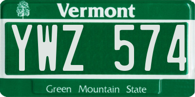 VT license plate YWZ574