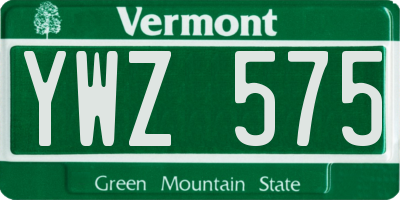 VT license plate YWZ575