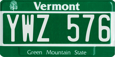 VT license plate YWZ576