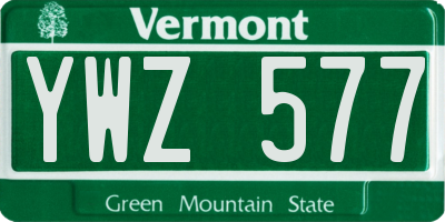 VT license plate YWZ577