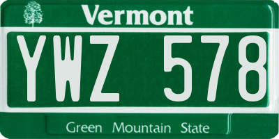 VT license plate YWZ578