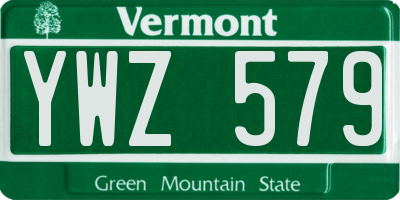 VT license plate YWZ579