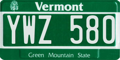 VT license plate YWZ580