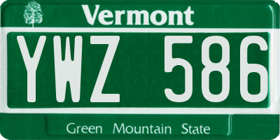 VT license plate YWZ586