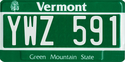 VT license plate YWZ591