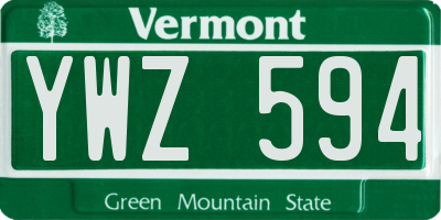 VT license plate YWZ594