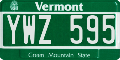 VT license plate YWZ595