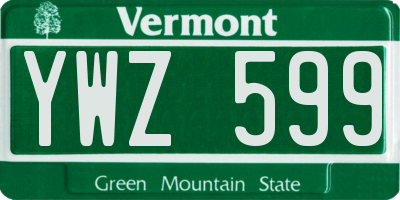 VT license plate YWZ599