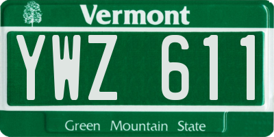 VT license plate YWZ611