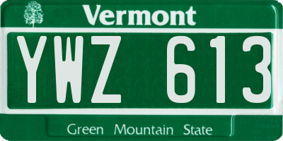 VT license plate YWZ613