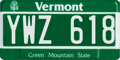 VT license plate YWZ618