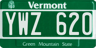 VT license plate YWZ620