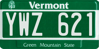 VT license plate YWZ621