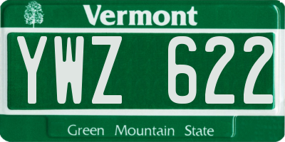 VT license plate YWZ622
