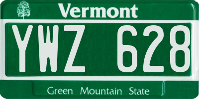 VT license plate YWZ628