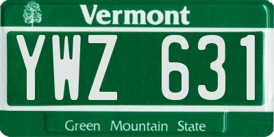 VT license plate YWZ631