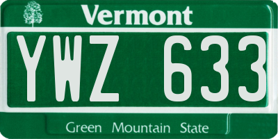 VT license plate YWZ633