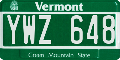 VT license plate YWZ648