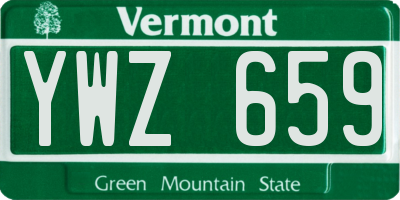VT license plate YWZ659