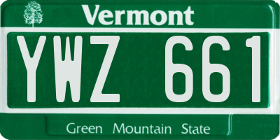 VT license plate YWZ661