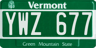 VT license plate YWZ677