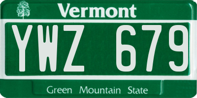 VT license plate YWZ679