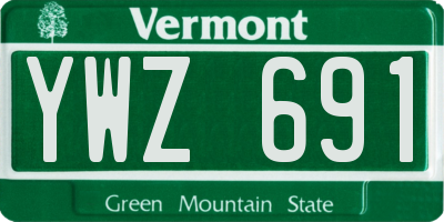 VT license plate YWZ691