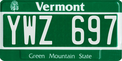 VT license plate YWZ697