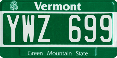 VT license plate YWZ699