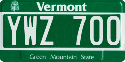 VT license plate YWZ700