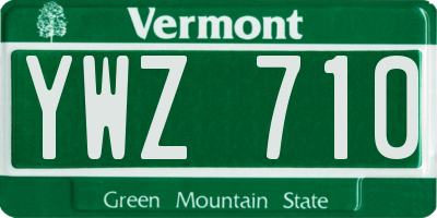 VT license plate YWZ710