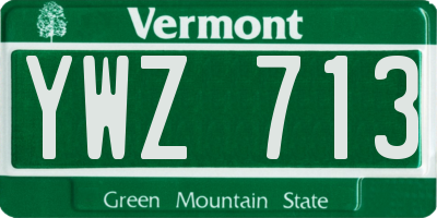 VT license plate YWZ713