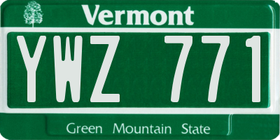 VT license plate YWZ771