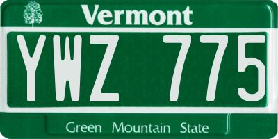 VT license plate YWZ775