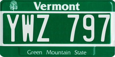 VT license plate YWZ797
