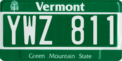 VT license plate YWZ811