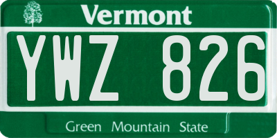 VT license plate YWZ826