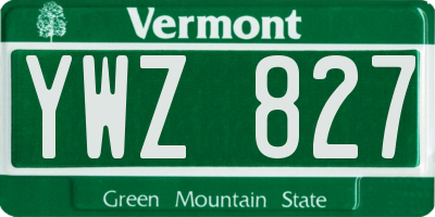 VT license plate YWZ827