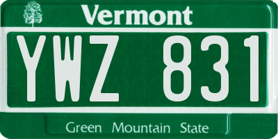 VT license plate YWZ831