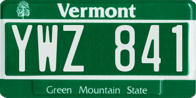 VT license plate YWZ841