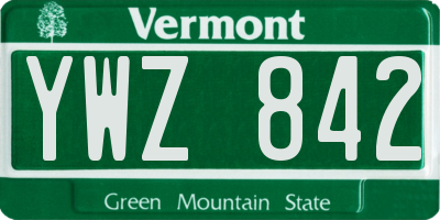 VT license plate YWZ842