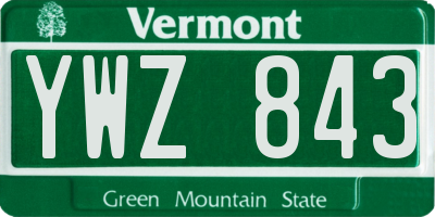 VT license plate YWZ843