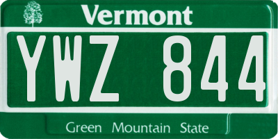 VT license plate YWZ844