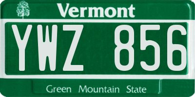 VT license plate YWZ856