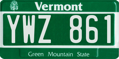 VT license plate YWZ861