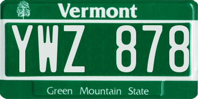 VT license plate YWZ878