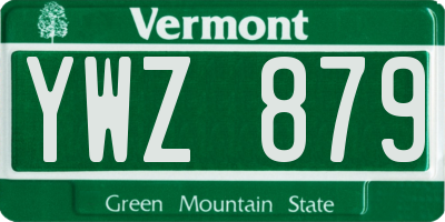 VT license plate YWZ879