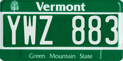 VT license plate YWZ883
