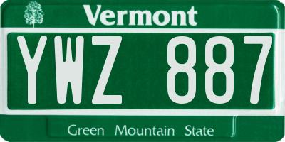 VT license plate YWZ887